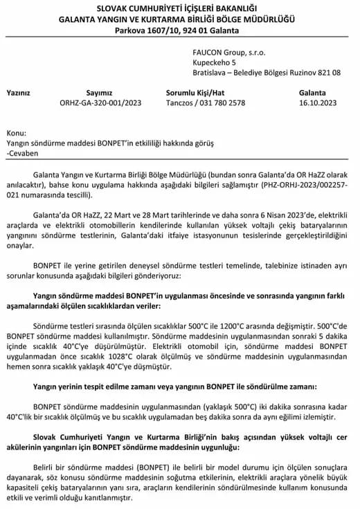 Resmi test raporu